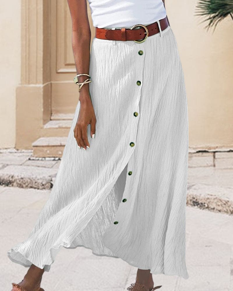 Somrig långkjol dam för varma dagar, elegant och luftig, perfekt för mode under våren.
