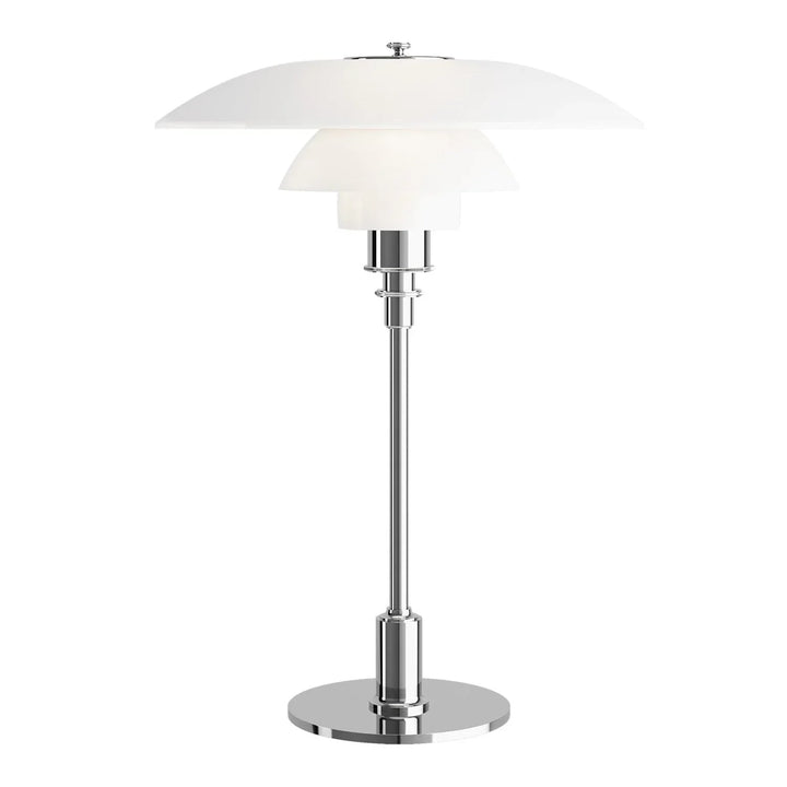 Exklusiv bordslampa med LED-teknik. Kombinerar glas och järn för en lyxig känsla.