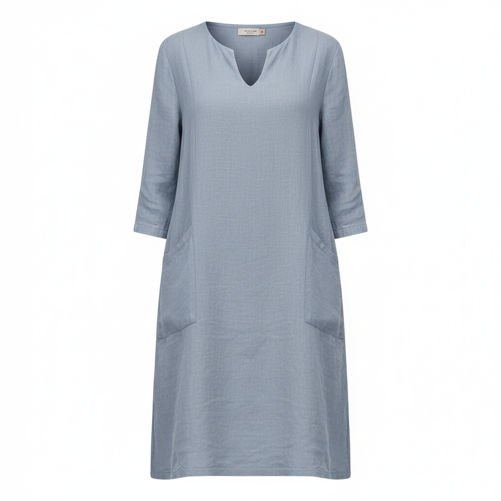 Mångsidig dam sommarklänning. Bekväm och luftig, passar som festklänning eller elegant vardagsklänning.