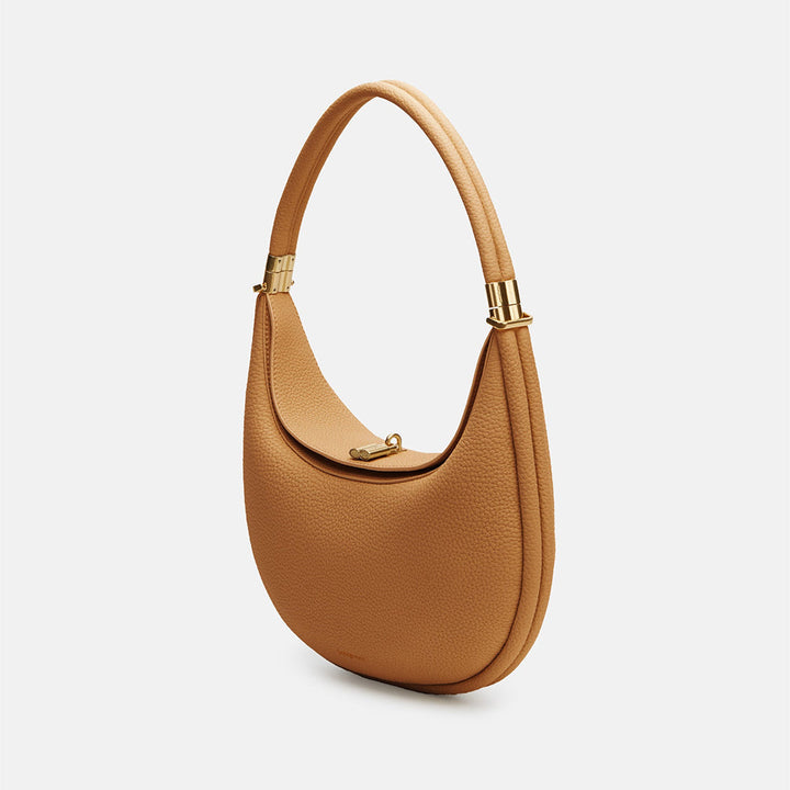 Elegant Luna damväska i fullnarvsläder. Tidlös vardagsväska som axelremsväska eller crossbody för kvinnor.