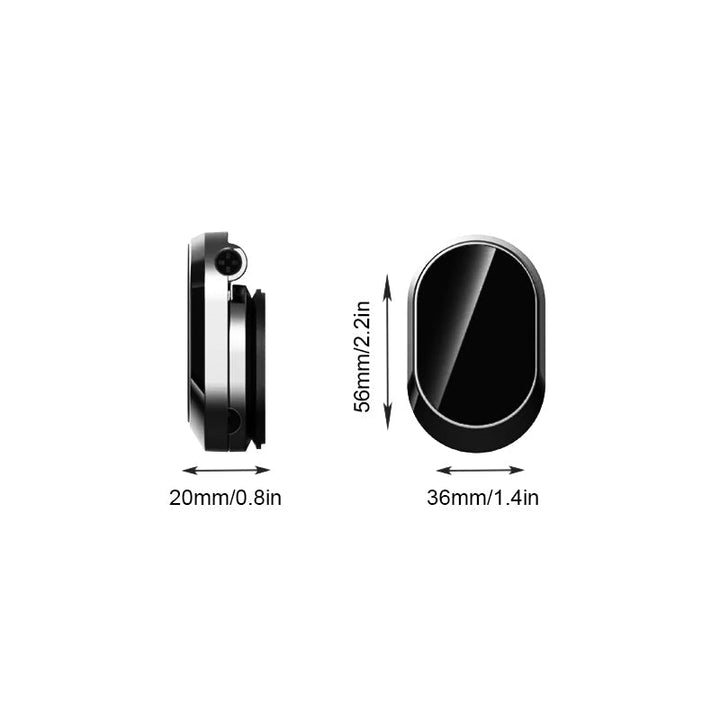 "Elegant magnetisk biltelefonhållare med starkt magnetfäste, 360° rotation, i svart design på bilens instrumentbräda."