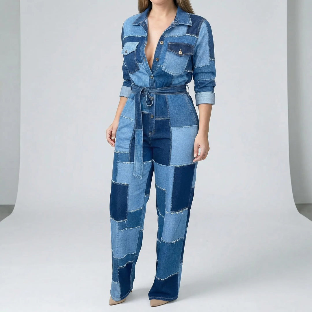 Exklusiv byxdress Ava i mjukt fallande tyg. Elegant för dam, passar både vardag och fest.