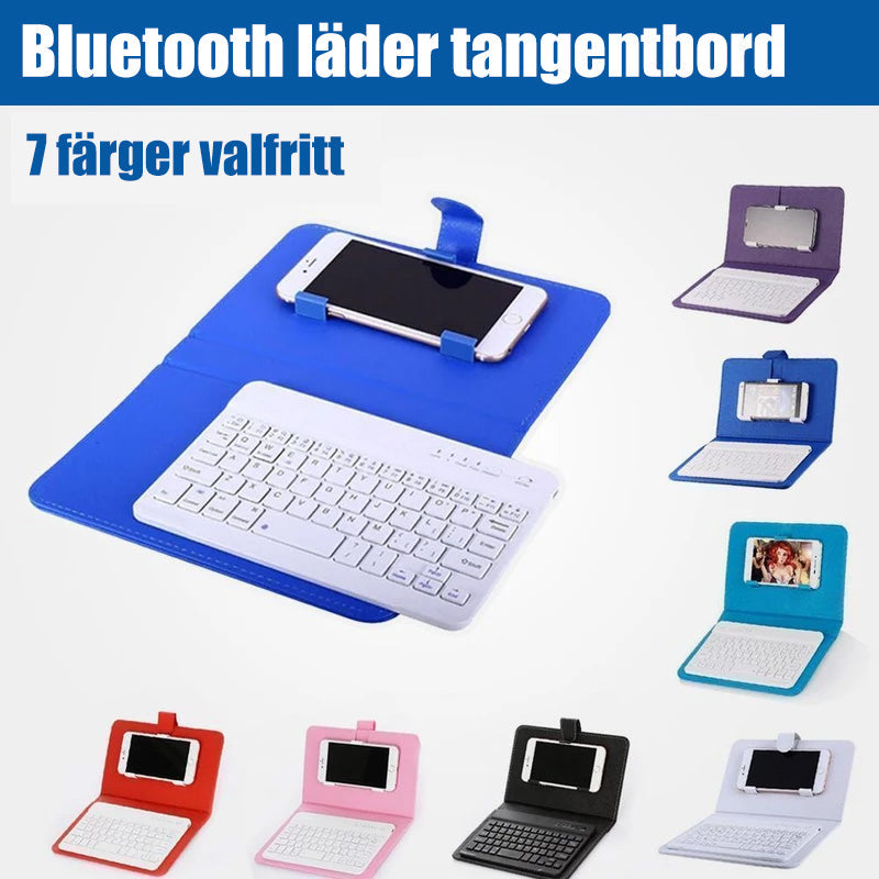 "Elegant mini Bluetooth-tangentbord för iPhone/Android med PU-läderfodral, bärbart och mångfärgat för effektivt skrivande."