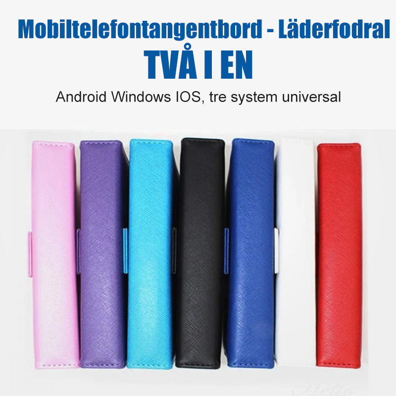 "Elegant mini Bluetooth-tangentbord för iPhone/Android med PU-läderfodral, bärbart och mångfärgat för effektivt skrivande."