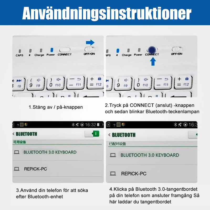 "Elegant mini Bluetooth-tangentbord för iPhone/Android med PU-läderfodral, bärbart och mångfärgat för effektivt skrivande."