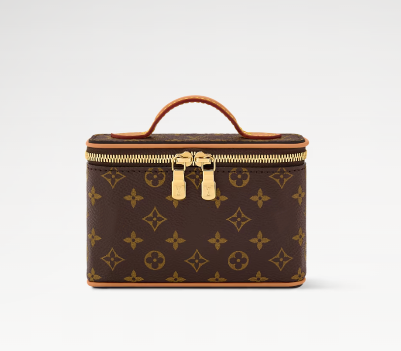 Elegant mini necessär för kvinnor i läder, perfekt för sminkförvaring och lyxiga resor.