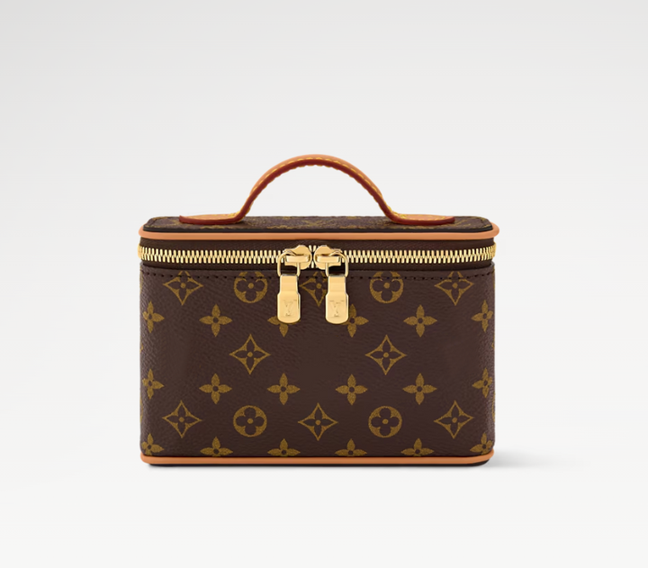 Elegant mini necessär för kvinnor i läder, perfekt för sminkförvaring och lyxiga resor.