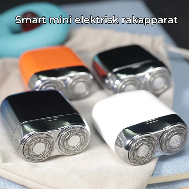 "Elegant mini rakapparat för män, kompakt design, svart färg, dubbel-flytande huvud för smidig rakning, idealisk för resor."