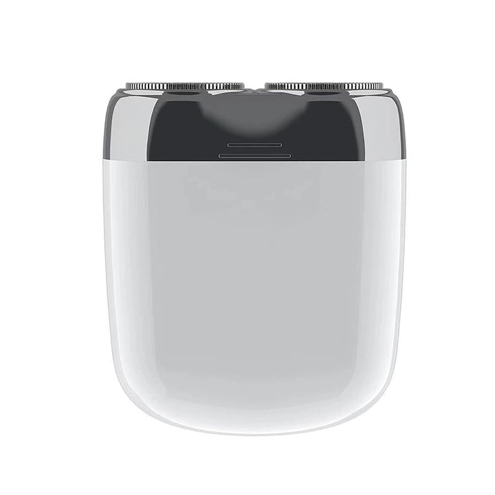 "Elegant mini rakapparat för män, kompakt design, svart färg, dubbel-flytande huvud för smidig rakning, idealisk för resor."
