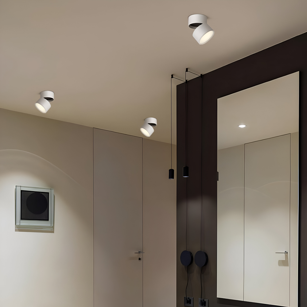 Stilig minimalistisk LED taklampa, perfekt för vardagsrum och modern inredning.