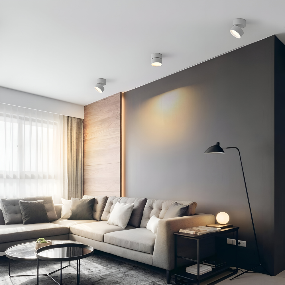 Minimalistisk LED spotlight taklampa för kök. Energieffektiv och stilig inredning.