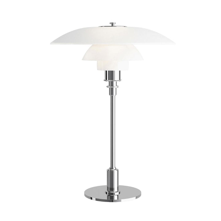 Vit skandinavisk LED bordslampa i glas för modern heminredning och design.