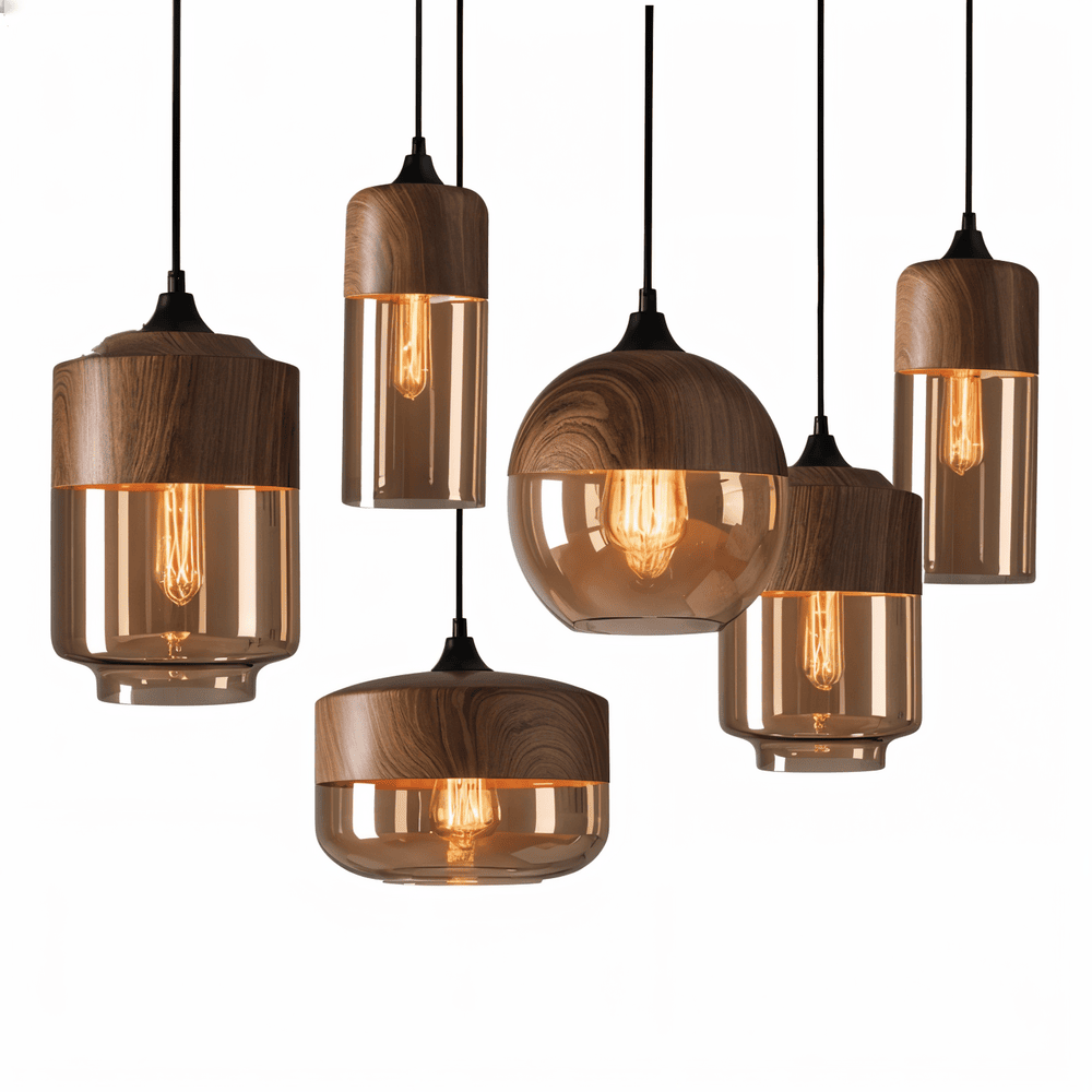Pendellampa i loft stil med nordisk retrokänsla. Modern inredningsdetalj & takbelysning.