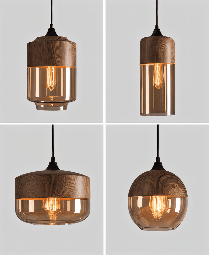 Hänglampa i nordisk design, elegant retro belysning för hemmet. Skapar atmosfär.