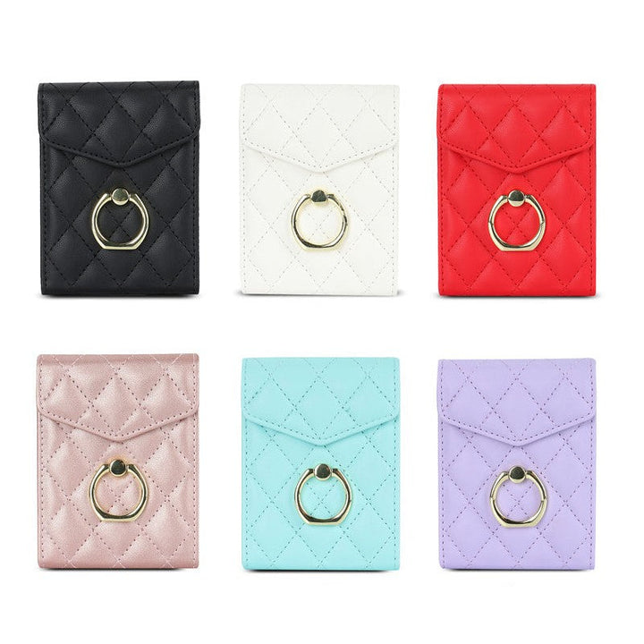 "Elegant plånboksfodral för Samsung Galaxy Z Flip i präglat läder, visar kortplatser och skyddande design."