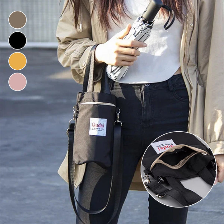 Elegant PU-läder flaskväska för damer, multifunktionell och stilren, perfekt för utomhus och vardagstillbehör.