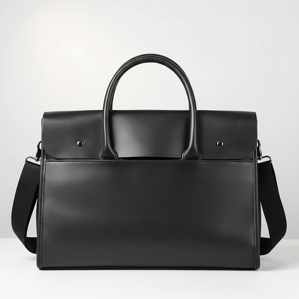 Männen aktväska i elegant retrodesign. Stilfull laptopväska/kontorsväska med bekväm axelrem.