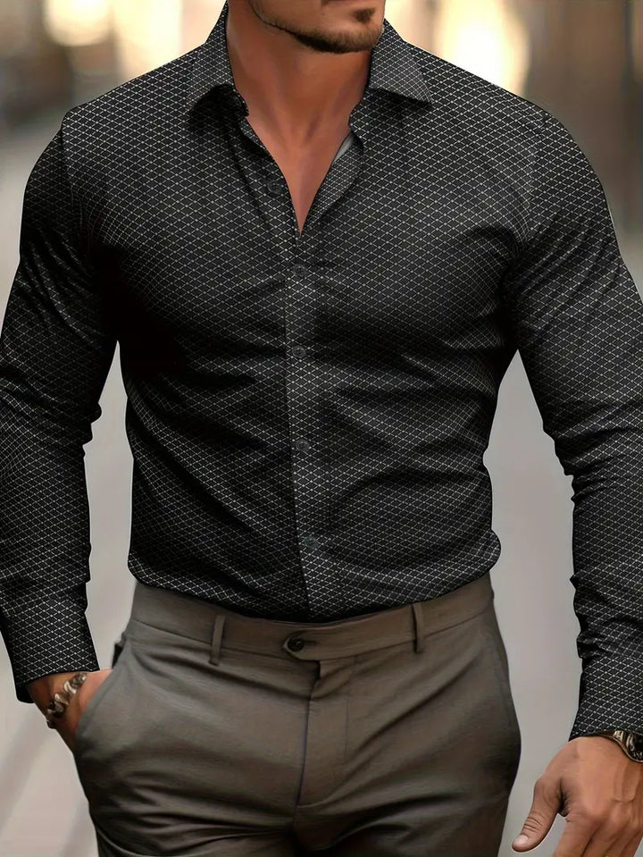 Bekväm rutig herrskjorta Andrew med elegant design. Långärmad för både business och stilfull vardag.