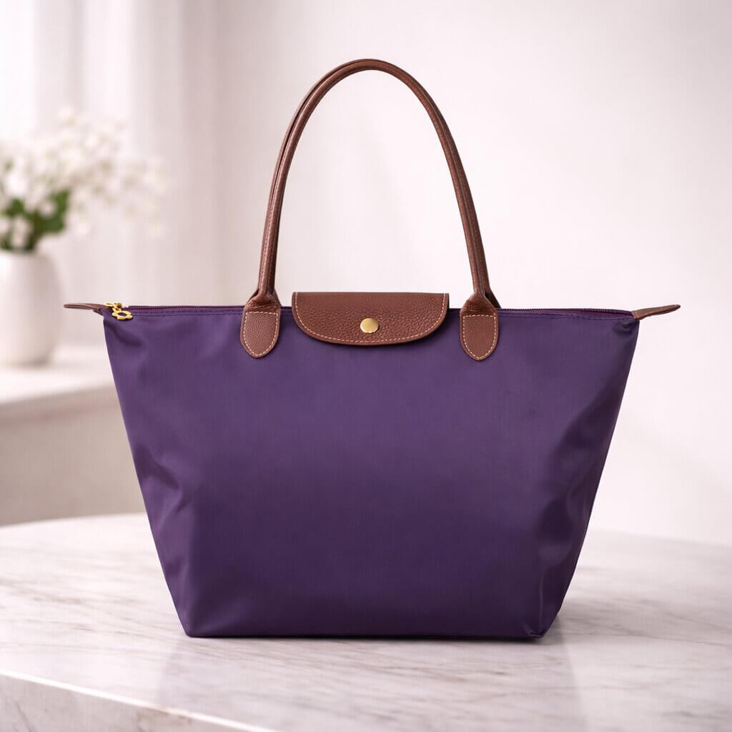 Modern design av elegant shopper damväska. Stilren handväska i konstläder, perfekt för den medvetna.