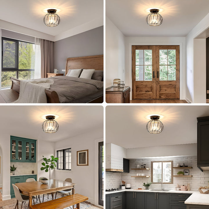 LED taklampa i skandinavisk stil, perfekt för korridor eller sovrum, modern heminredning.