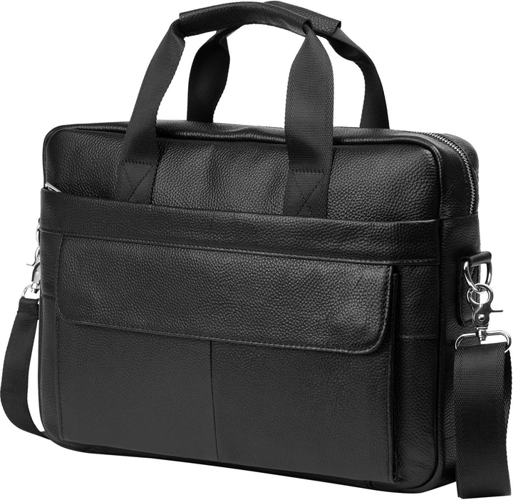 Unisex portfölj i stilrent läder. Perfekt som elegant axelväska eller handväska för kontoret.