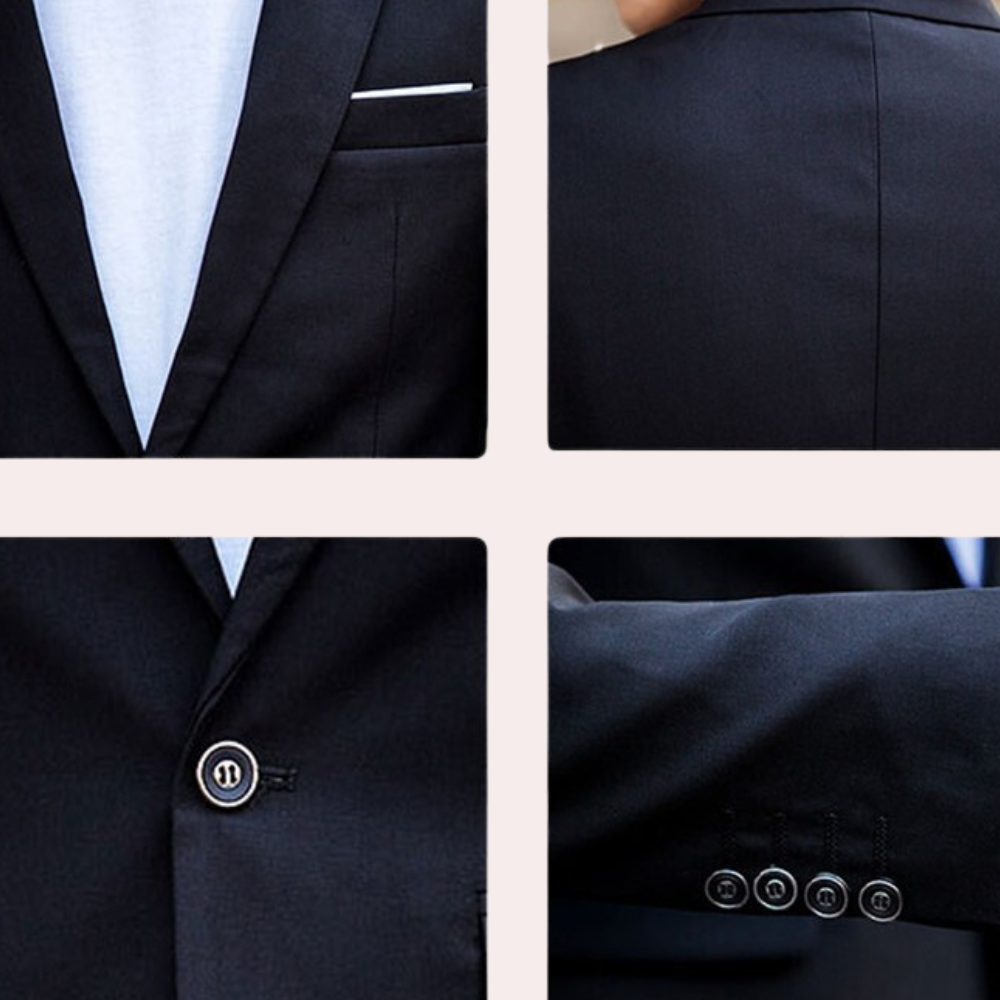 Formell slim fit herrkostym som framhäver silhuetten. Perfekt för eleganta tillställningar och fester.