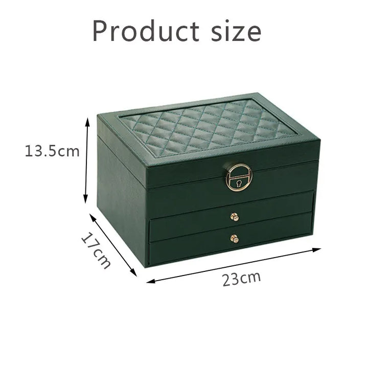 Elegant smyckesask i minimalistisk design, kompletterar modern inredning.