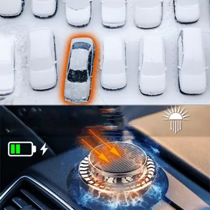 "Elegant, solcellsdriven bil diffuser i svart och vitt, erbjuder uppfriskande doft och minskar stress under bilresor."