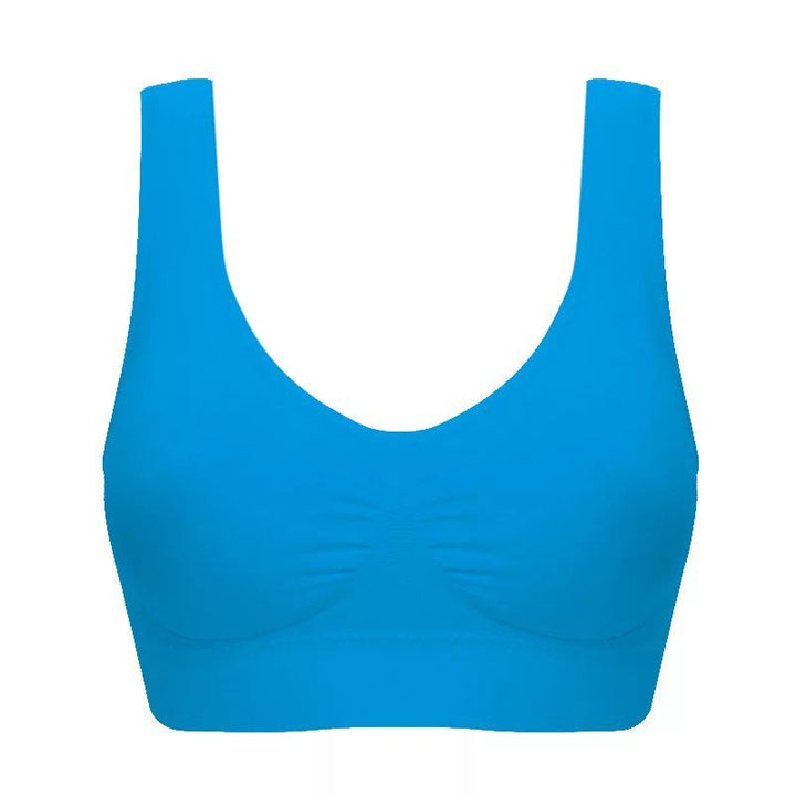 "Elegant sport-bh för kvinnor, frontvy. Ergonomisk design i slitstarkt nylon, perfekt för alla träningsformer."