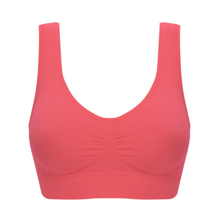 "Elegant sport-bh för kvinnor, frontvy. Ergonomisk design i slitstarkt nylon, perfekt för alla träningsformer."