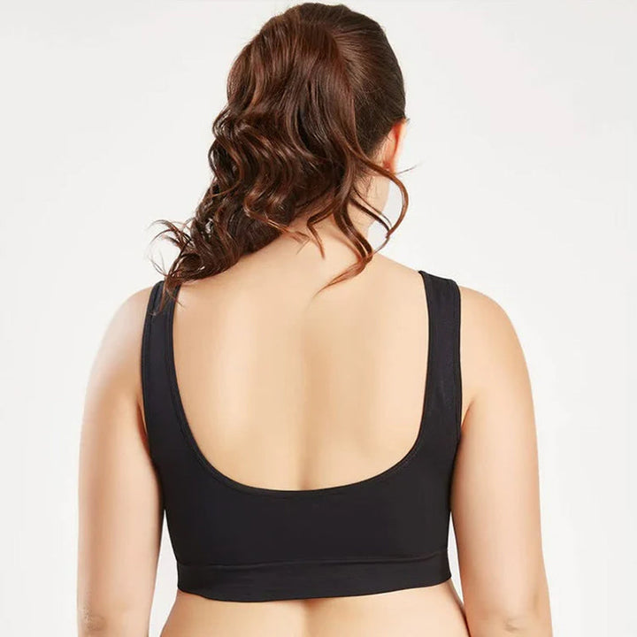 "Elegant sport-bh för kvinnor, frontvy. Ergonomisk design i slitstarkt nylon, perfekt för alla träningsformer."