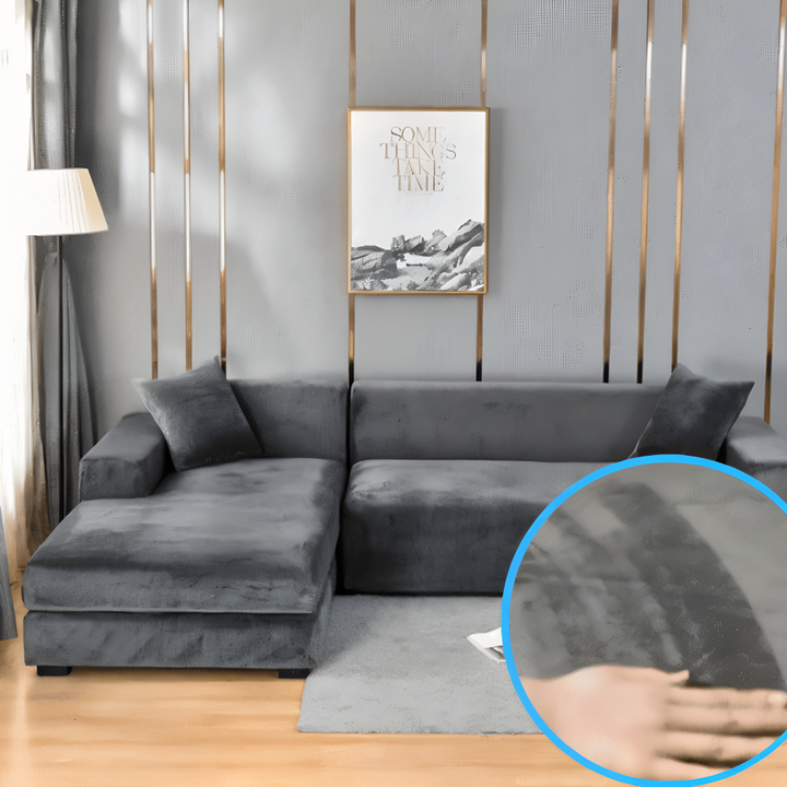 Skydda din soffa med detta eleganta soffskydd, lätt att montera & tvätta.