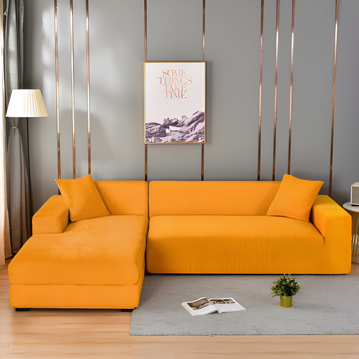 Elastiskt soffskydd i stilren design, perfekt heminredning & fläckskydd för familjer.