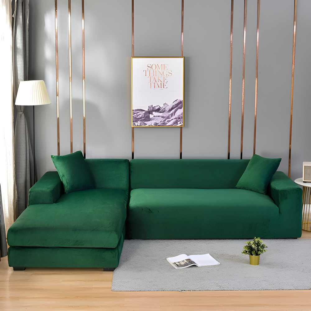 Soffskydd med hög komfort, elastiskt material anpassar sig perfekt till soffan.