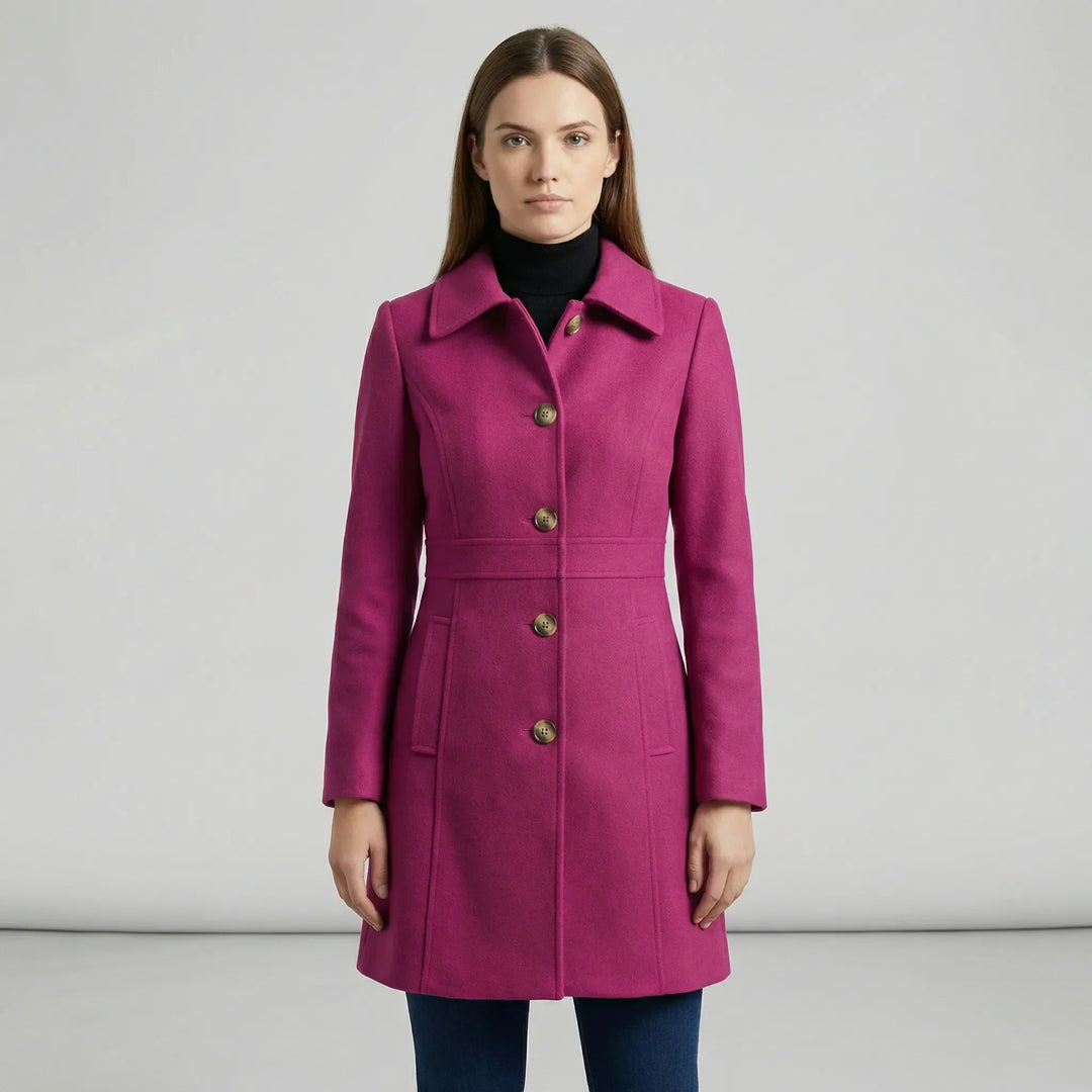 Mångsidig A-linjekappa "Caitlin" för dam, elegant stil & komfort. Höst/vinter ytterplagg.