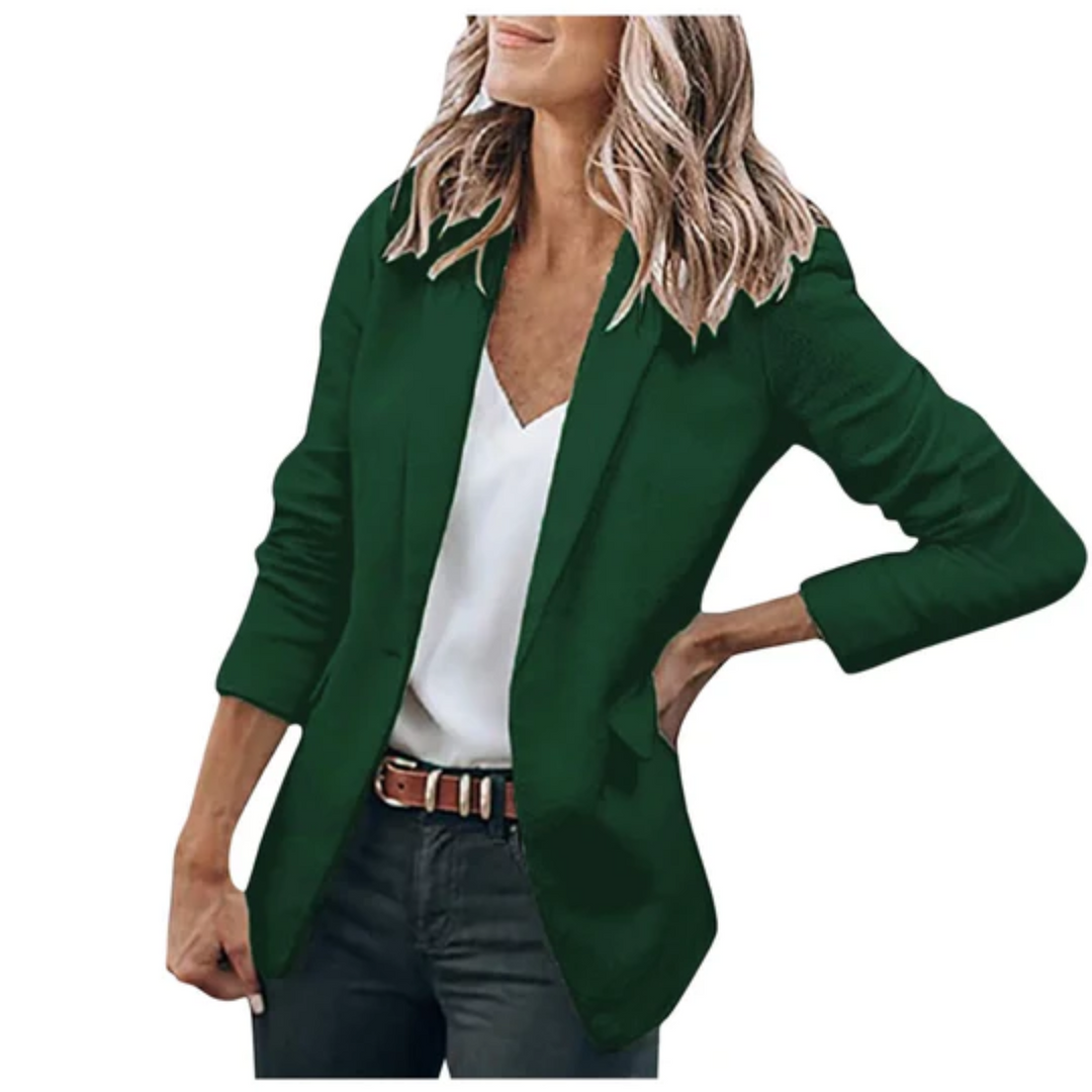 Kvinnors klassiska blazer med fickor, praktisk och stilren, passar för alla typer av outfits.