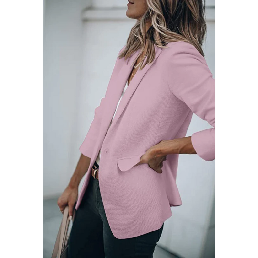 Kvinnors klassiska kavaj i grått, perfekt för vardagsmode och en chic feststil, mycket elegant.