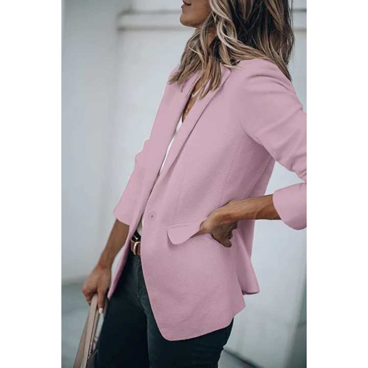 Kvinnors klassiska kavaj i grått, perfekt för vardagsmode och en chic feststil, mycket elegant.