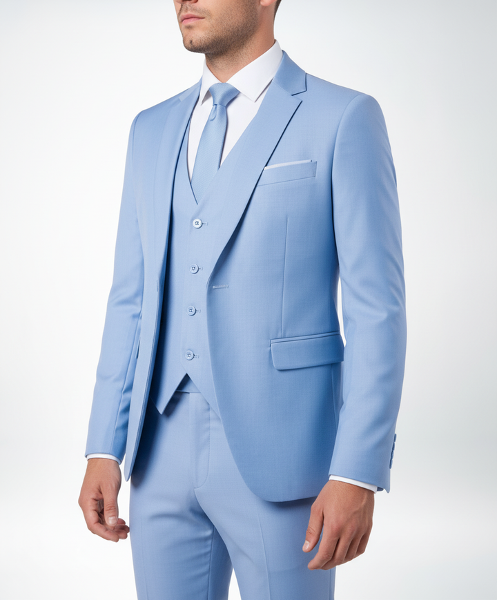 Skräddarsydda kostymbyxor med perfekt passform, del av elegant tredelad kostym herr.