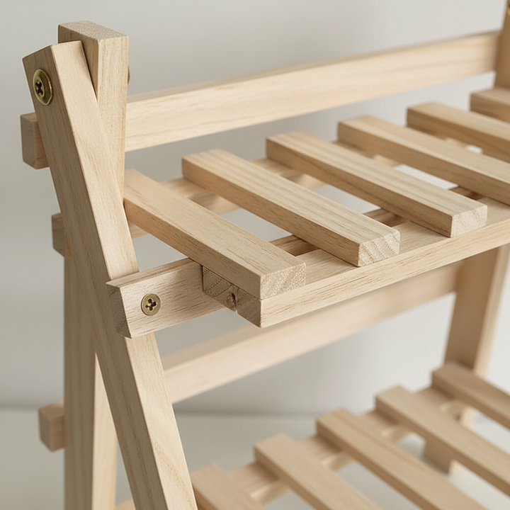 Praktisk träorganiserare för skrivbordsförvaring av kontorsmaterial. Elegant inredningsdetalj för ett välorganiserat skrivbord.