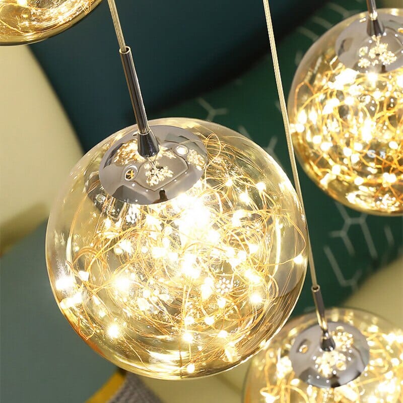 Modern LED-belysning: dimbar glaslampa i rostfritt stål, idealisk för entré & trapphus.