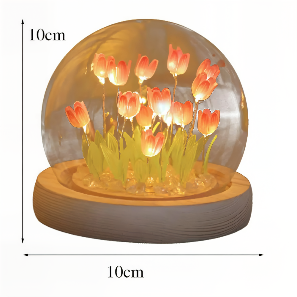 Dekorativ tulpanlampa, LED-belysning med elegant blomsterdesign som lyser upp.