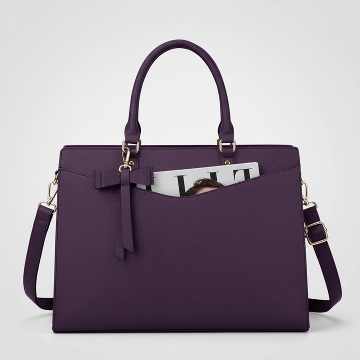 Professionell kontorsväska: elegant vattentät laptop tote för damer, perfekt för affärsmöten.