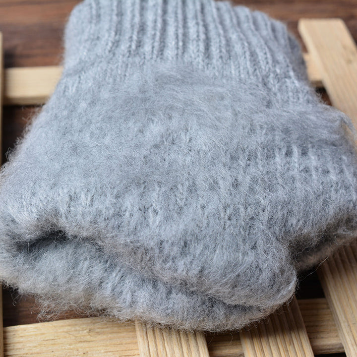 "Eleganta damhandskar i jacquard med pekskärmsfunktion och tjockt foder för elegant stil och värme under vintern."