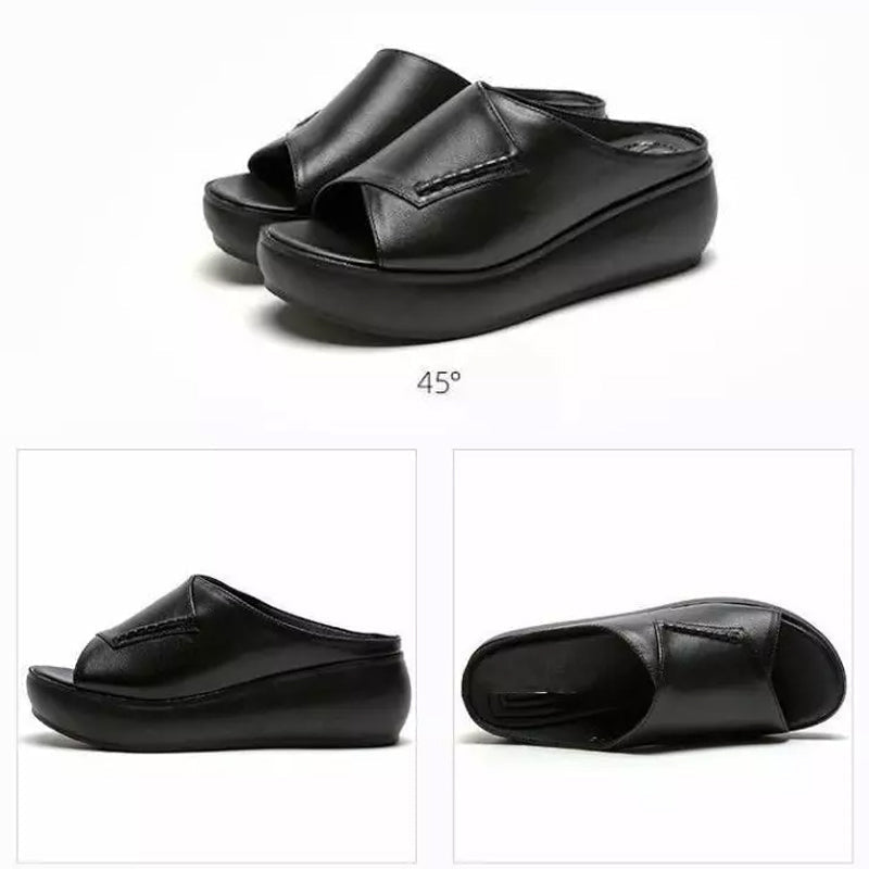 "Eleganta damsandaler i klassisk design med bekväm passform, svart läderrem och ergonomisk sula."