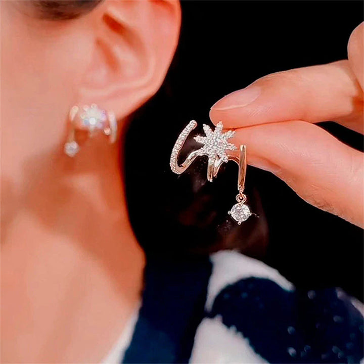 "Eleganta guldpläterade damörhängen med gnistrande zirkon, perfekt accessoar för stil och sofistikering."