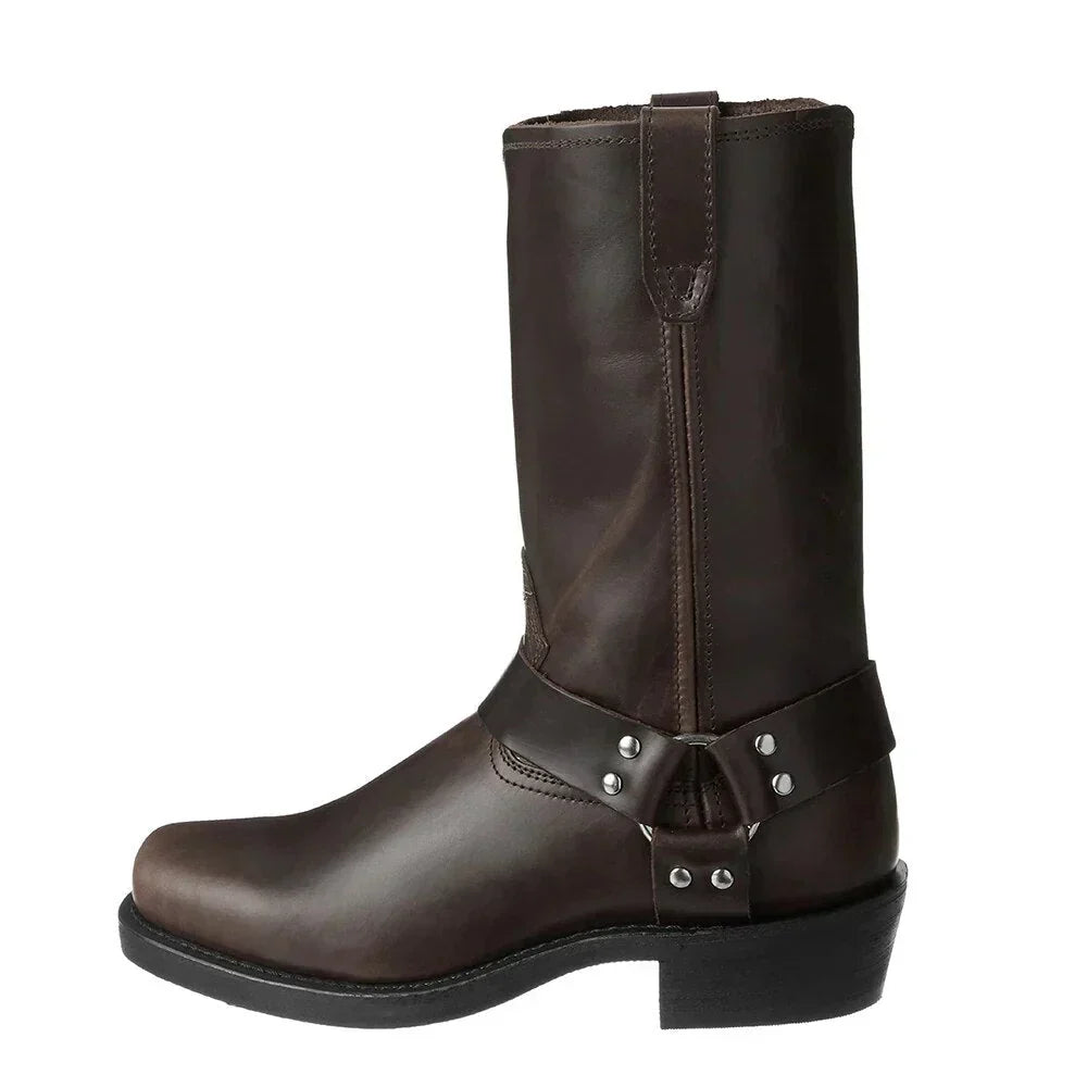Vattenresistenta herrboots, klassiska cowboyboots, idealiska som vinterkängor & bekväma slipon för äventyr.