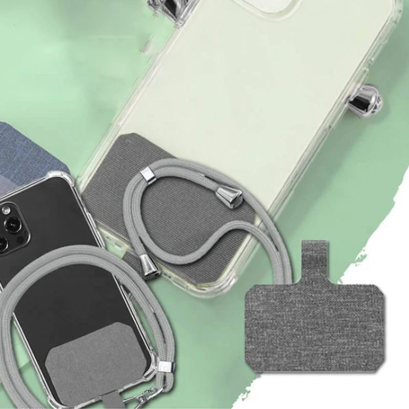 "Eleganta mobilhållare med axelrem i flera färger, frigör händerna och skyddar telefonen. Justerbar för alla mobiler."