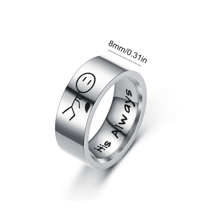 "Eleganta parringar i titan för kvinnor och män, 8 mm breda, med valfri färg och gravyr. Perfekt för alla tillfällen."