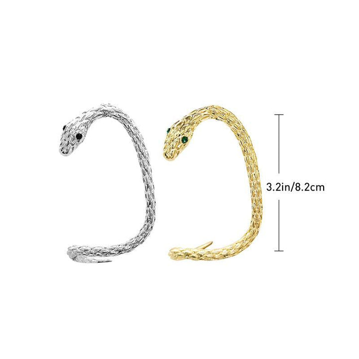"Eleganta serpentin zirkon örhängen i svart guldpläterad legering, stilfullt designade för män och kvinnor."